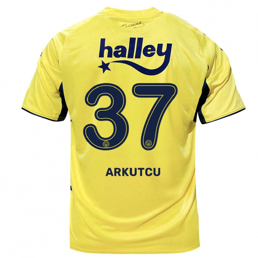 Danxen Criança Camisola Emirhan Arkutcu #37 Amarelo Marinho Alternativa 2025/26 Camisa Brasil