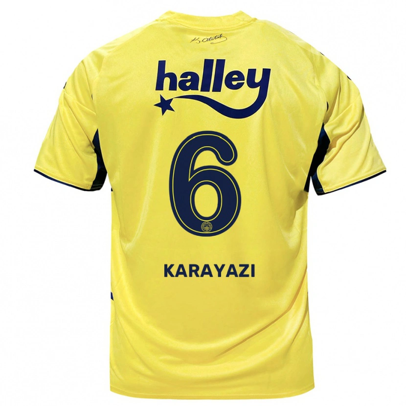 Danxen Criança Camisola Efekan Karayazi #6 Amarelo Marinho Alternativa 2025/26 Camisa Brasil