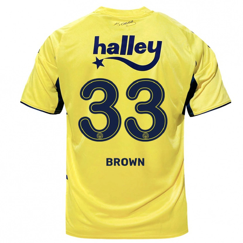Danxen Criança Camisola Archie Brown #33 Amarelo Marinho Alternativa 2025/26 Camisa Brasil