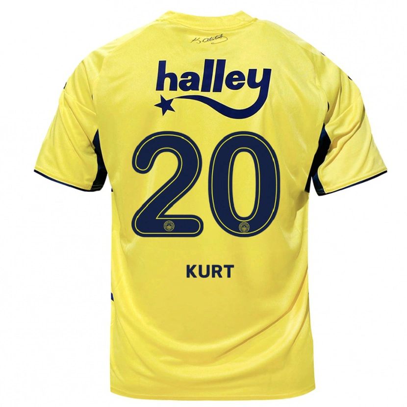 Danxen Criança Camisola Metehan Kurt #20 Amarelo Marinho Alternativa 2025/26 Camisa Brasil