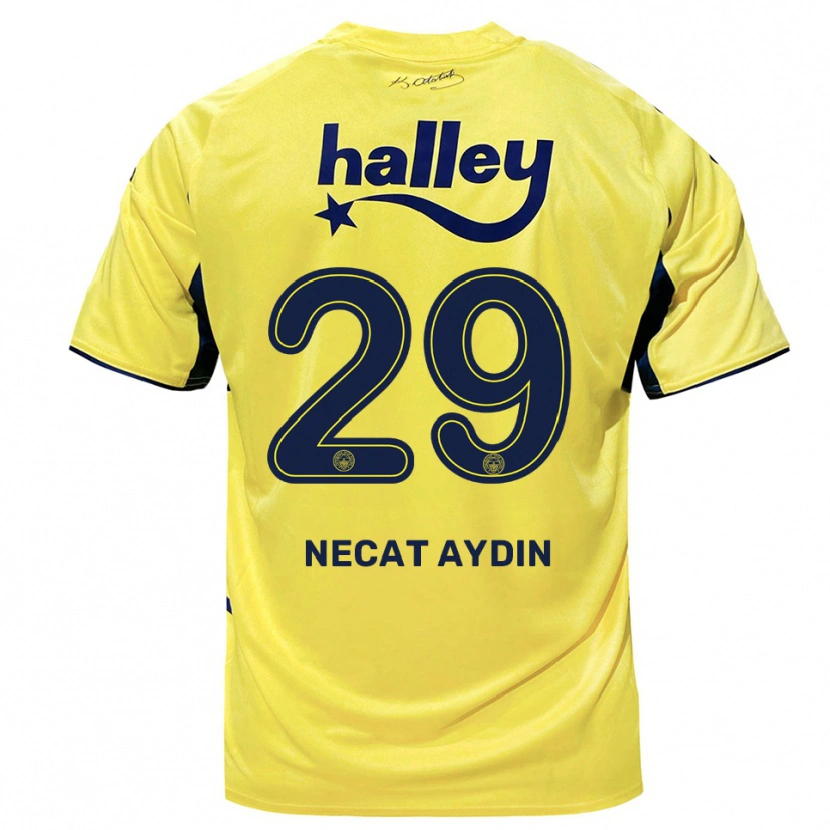 Danxen Criança Camisola Ahmet Necat Aydın #29 Amarelo Marinho Alternativa 2025/26 Camisa Brasil
