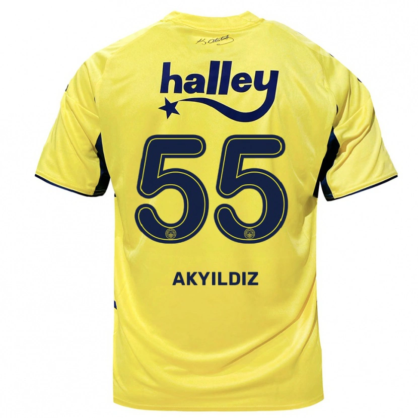 Danxen Criança Camisola Mustafa Akyıldız #55 Amarelo Marinho Alternativa 2025/26 Camisa Brasil