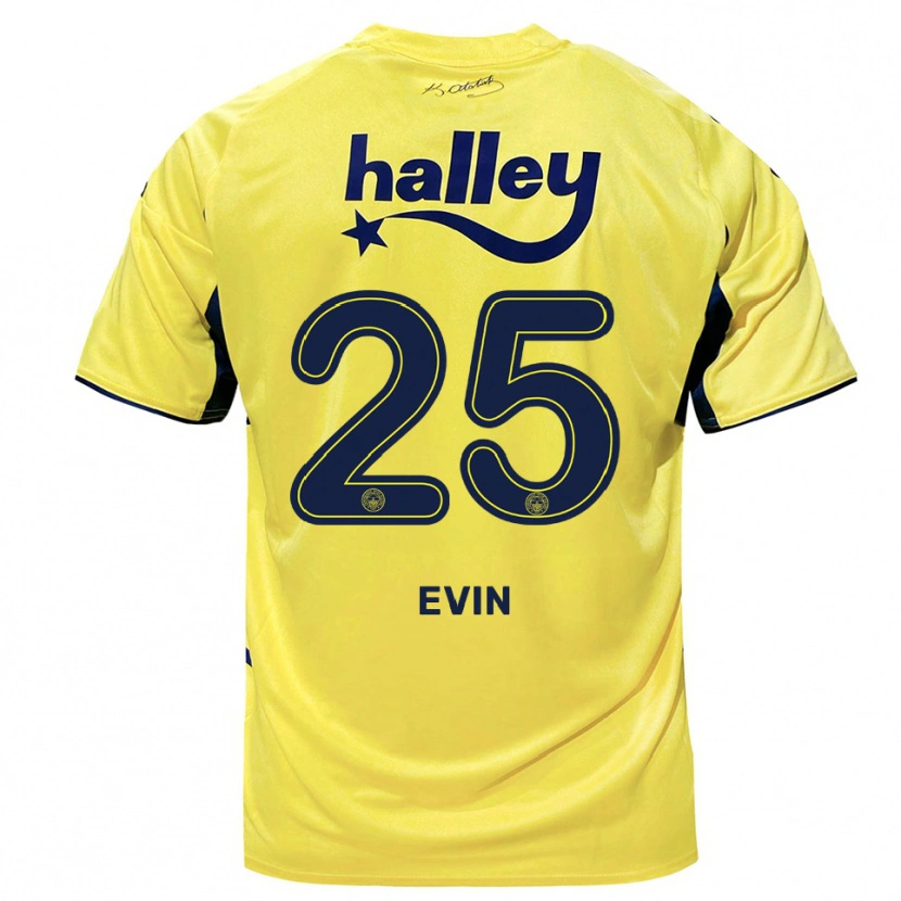 Danxen Criança Camisola Yiğit Evin #25 Amarelo Marinho Alternativa 2025/26 Camisa Brasil
