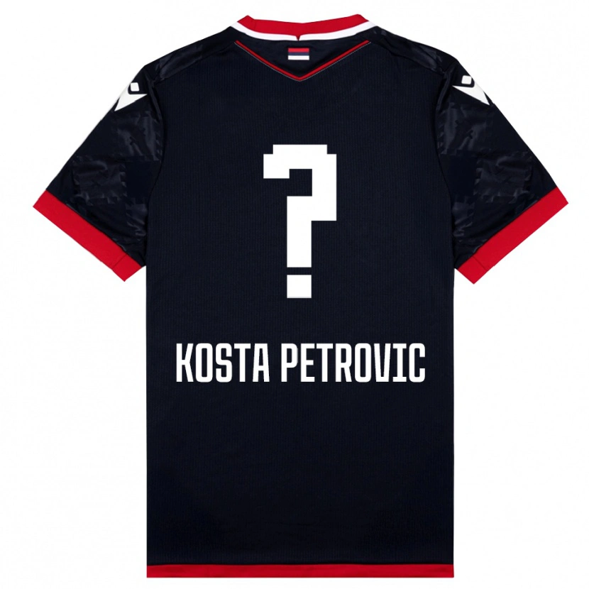 Danxen Criança Camisola Kosta Petrovic #0 Preto Vermelho Alternativa 2025/26 Camisa Brasil