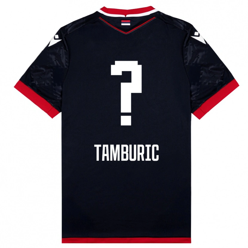 Danxen Criança Camisola Vukasin Tamburic #0 Preto Vermelho Alternativa 2025/26 Camisa Brasil