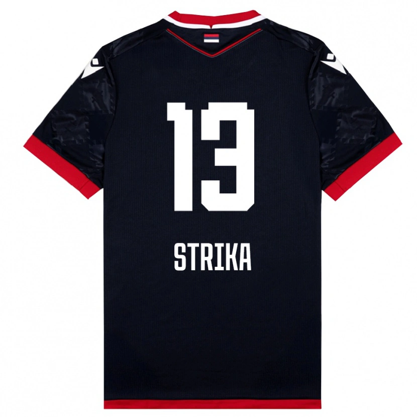 Danxen Criança Camisola Matej Strika #13 Preto Vermelho Alternativa 2025/26 Camisa Brasil