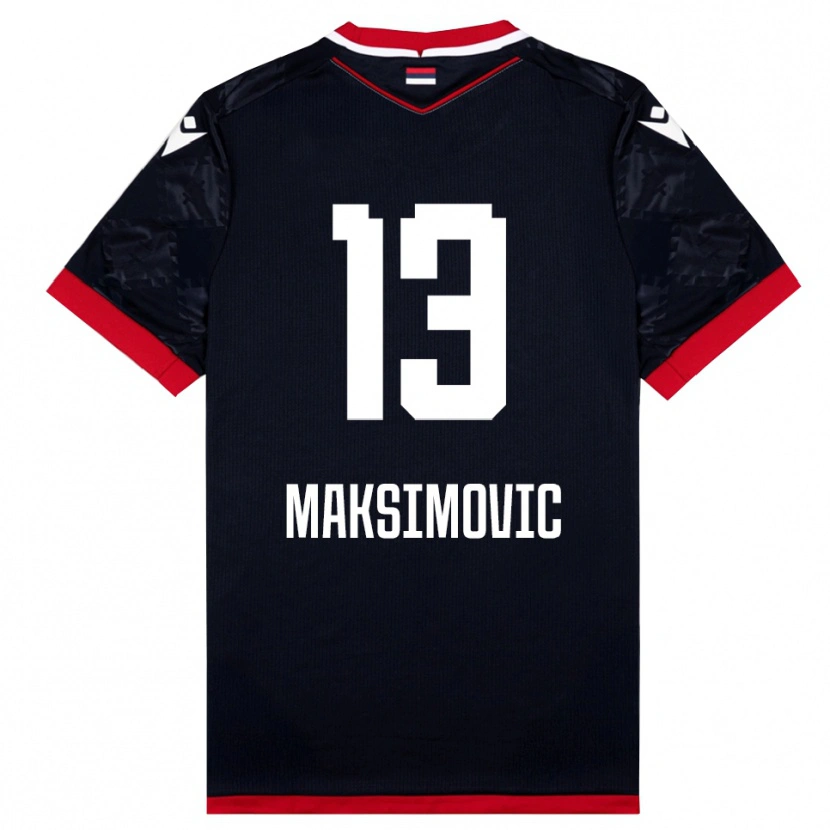 Danxen Criança Camisola Filip Maksimovic #13 Preto Vermelho Alternativa 2025/26 Camisa Brasil