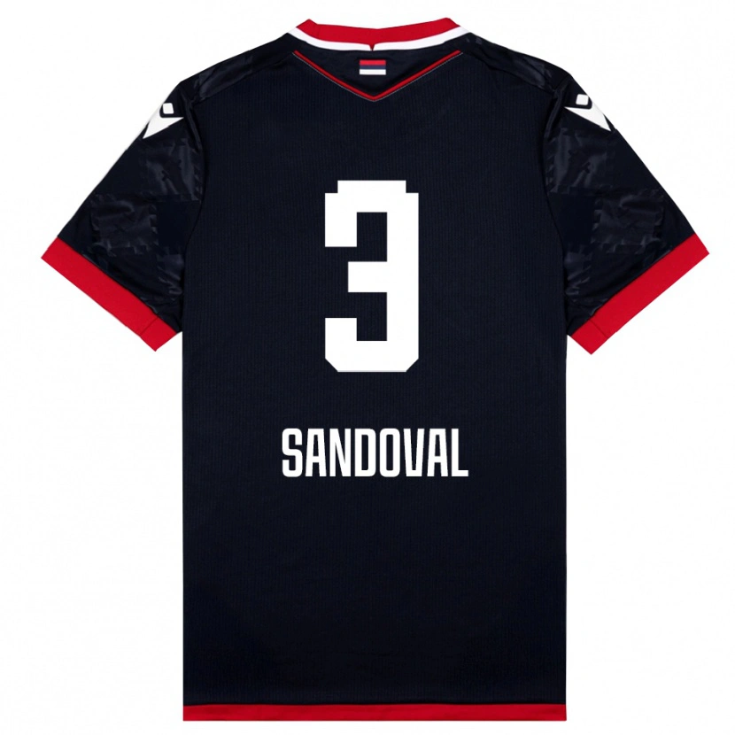 Danxen Criança Camisola Keimer Sandoval #3 Preto Vermelho Alternativa 2025/26 Camisa Brasil