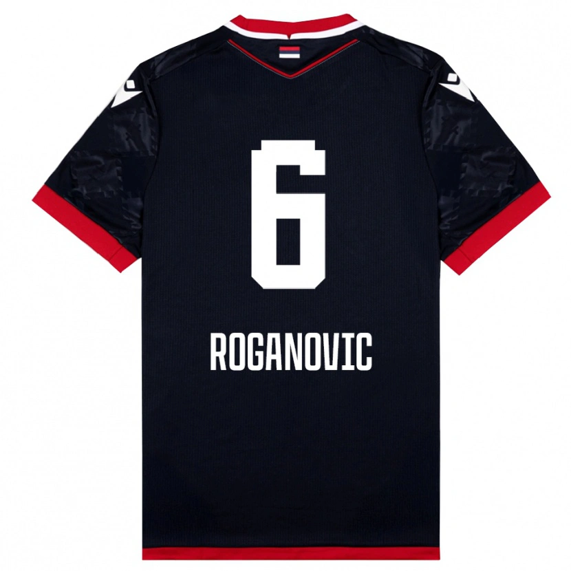 Danxen Criança Camisola Vuk Roganovic #6 Preto Vermelho Alternativa 2025/26 Camisa Brasil