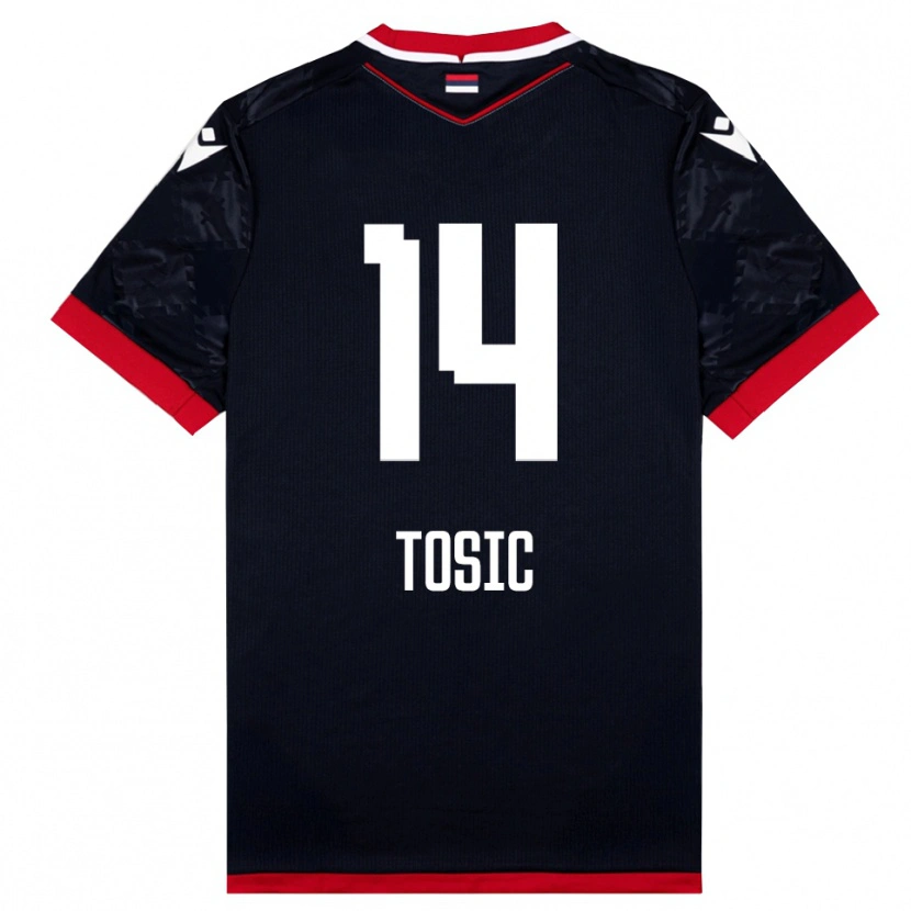 Danxen Criança Camisola Davorin Tosic #14 Preto Vermelho Alternativa 2025/26 Camisa Brasil