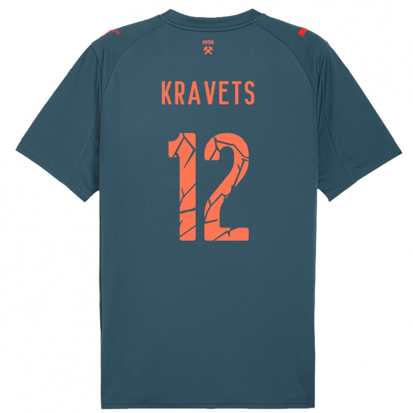 Danxen Criança Camisola Vladyslav Kravets #12 Marinho Vermelho Alternativa 2025/26 Camisa Brasil