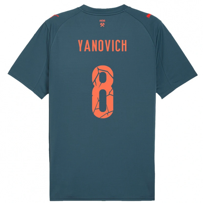 Danxen Criança Camisola Yevgen Yanovich #8 Marinho Vermelho Alternativa 2025/26 Camisa Brasil