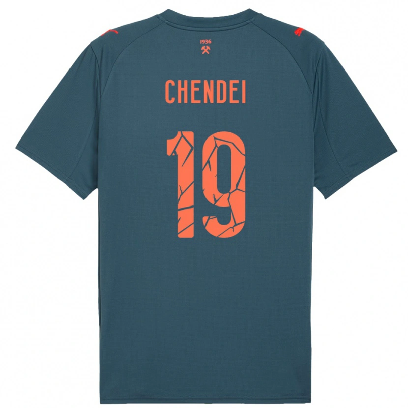 Danxen Criança Camisola Nataliia Chendei #19 Marinho Vermelho Alternativa 2025/26 Camisa Brasil