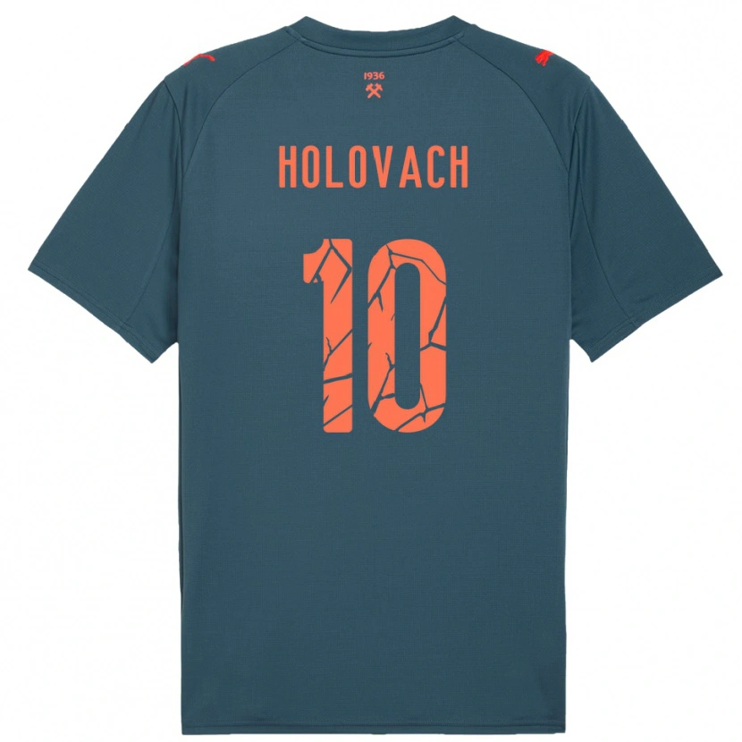 Danxen Criança Camisola Viktoriia Holovach #10 Marinho Vermelho Alternativa 2025/26 Camisa Brasil