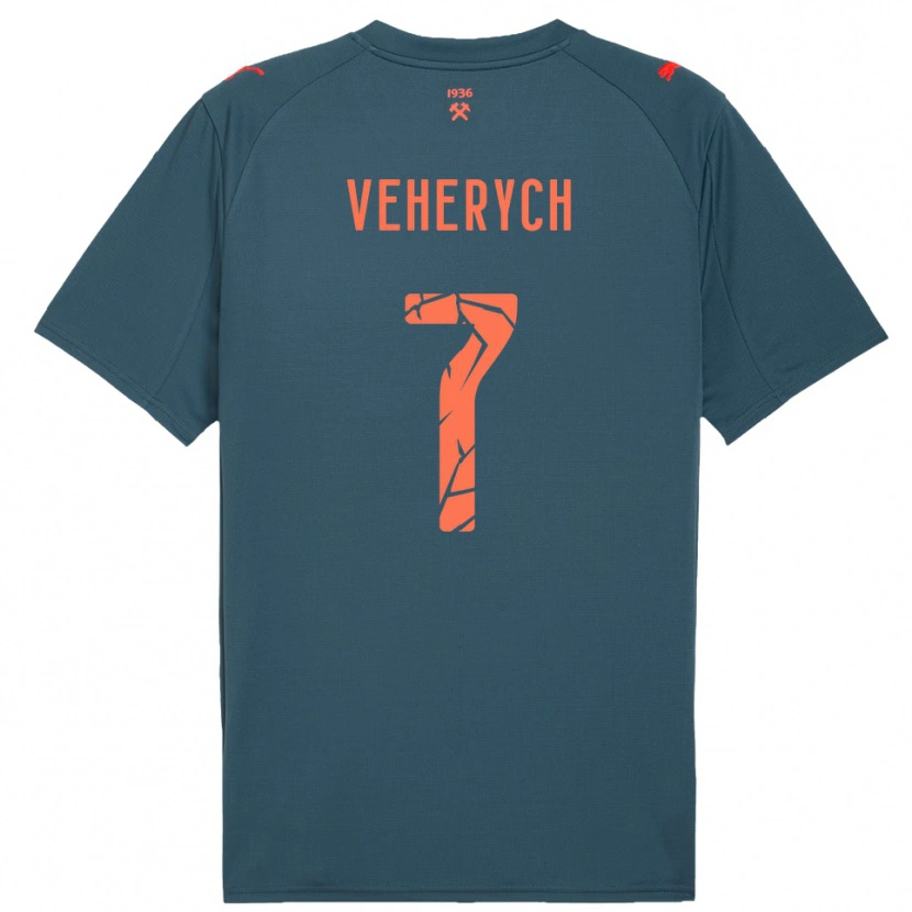 Danxen Criança Camisola Nadiia Veherych #7 Marinho Vermelho Alternativa 2025/26 Camisa Brasil