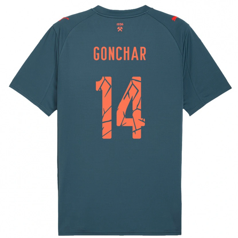 Danxen Criança Camisola Maksym Gonchar #14 Marinho Vermelho Alternativa 2025/26 Camisa Brasil