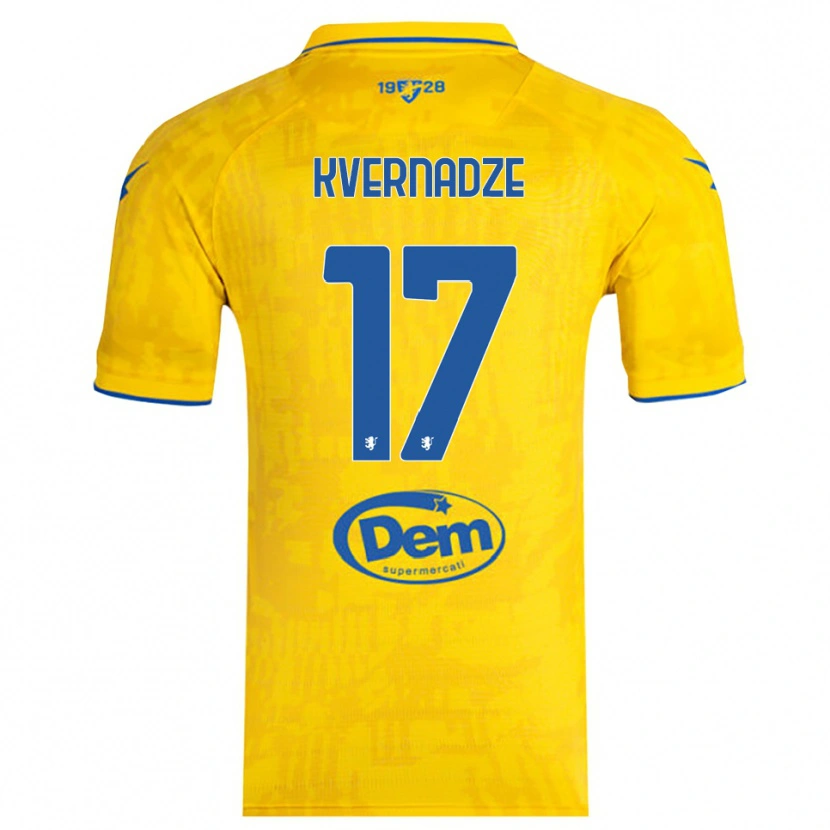 Danxen Homem Camisola Giorgi Kvernadze #17 Amarelo Azul Principal 2025/26 Camisa Brasil