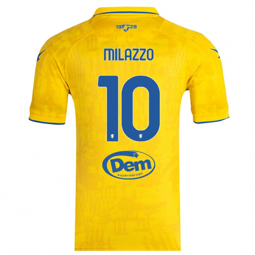 Danxen Homem Camisola Simone Milazzo #10 Amarelo Azul Principal 2025/26 Camisa Brasil