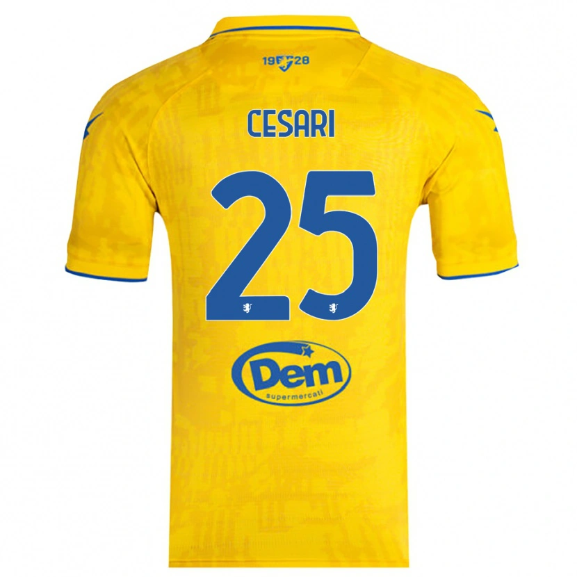 Danxen Homem Camisola Nicolò Cesari #25 Amarelo Azul Principal 2025/26 Camisa Brasil