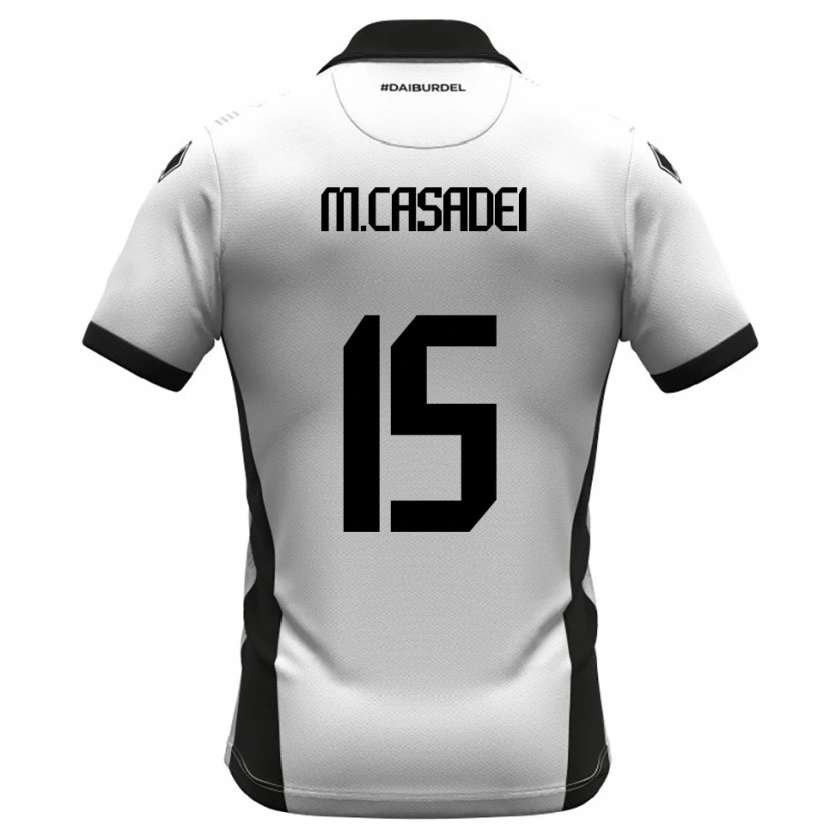 Danxen Homem Camisola Matteo Casadei #15 Branco Preto Laranja Principal 2025/26 Camisa Brasil