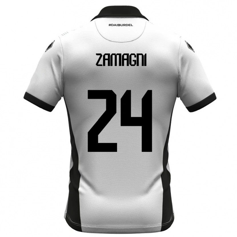 Danxen Homem Camisola Davide Zamagni #24 Branco Preto Laranja Principal 2025/26 Camisa Brasil
