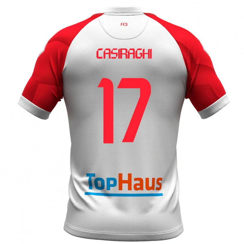 Danxen Homem Camisola Daniele Casiraghi #17 Branco Vermelho Principal 2025/26 Camisa Brasil