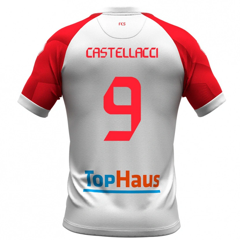 Danxen Homem Camisola Marco Castellacci #9 Branco Vermelho Principal 2025/26 Camisa Brasil