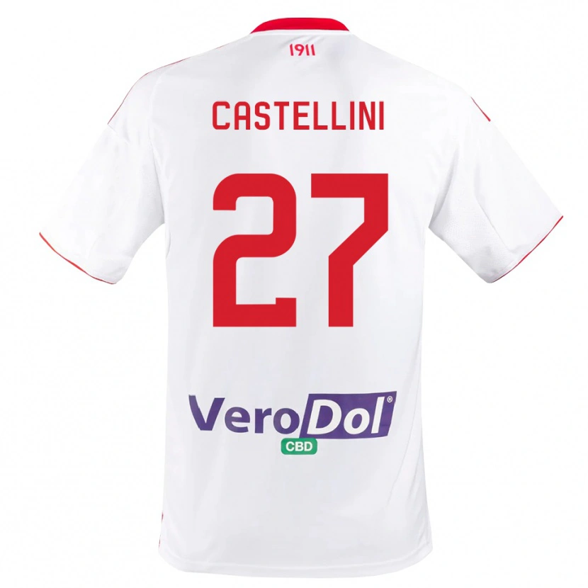 Danxen Homem Camisola Alessio Castellini #27 Branco Vermelho Principal 2025/26 Camisa Brasil