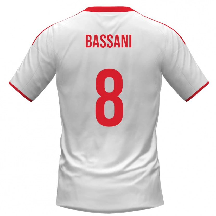 Danxen Homem Camisola Nicolò Bassani #8 Branco Vermelho Principal 2025/26 Camisa Brasil
