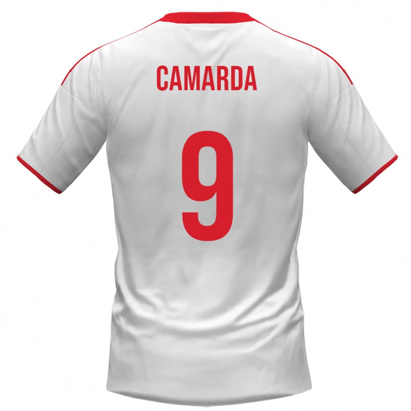 Danxen Homem Camisola Nicolò Camarda #9 Branco Vermelho Principal 2025/26 Camisa Brasil