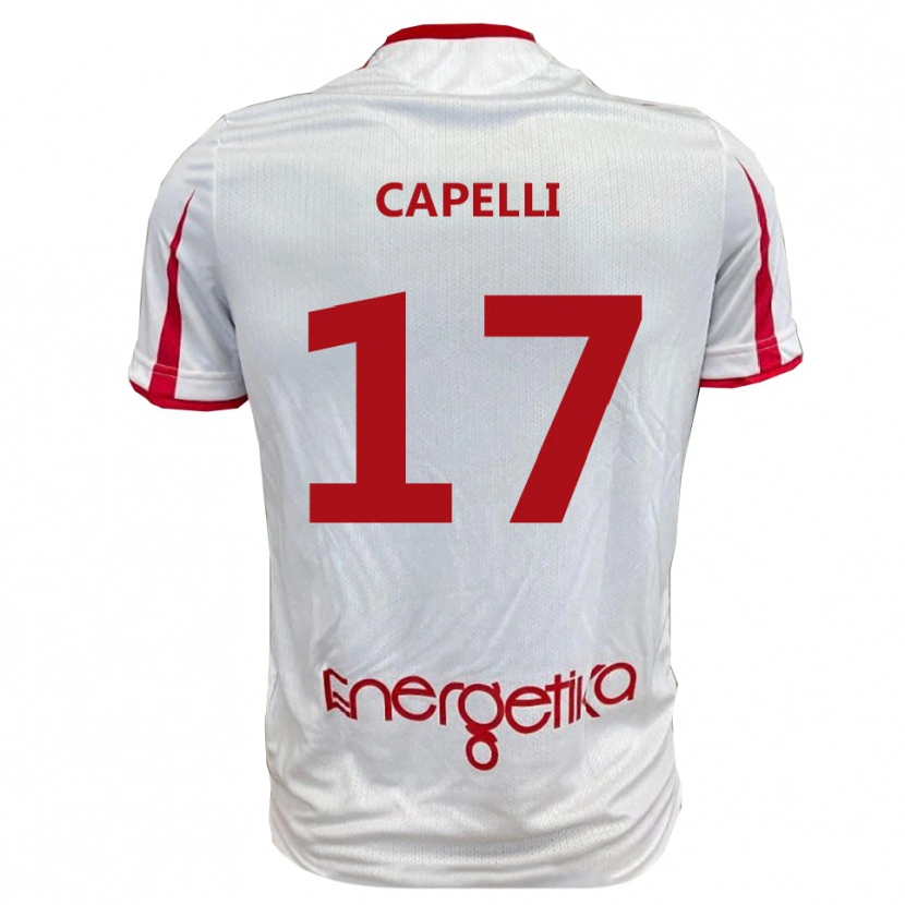 Danxen Homem Camisola Alessandro Capelli #17 Branco Vermelho Principal 2025/26 Camisa Brasil
