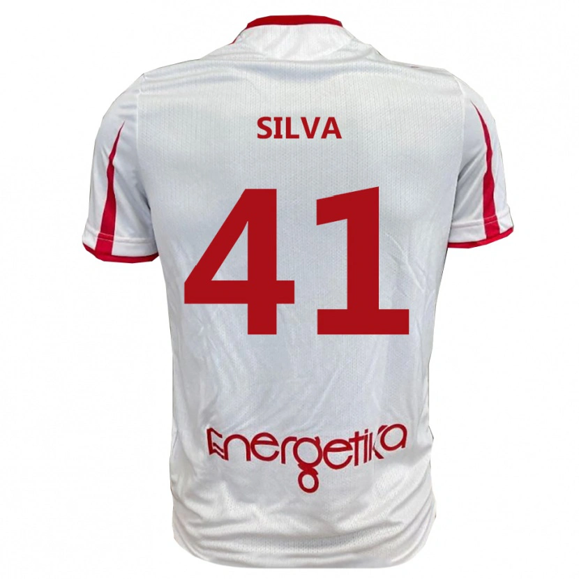 Danxen Homem Camisola Jonathan Silva #41 Branco Vermelho Principal 2025/26 Camisa Brasil
