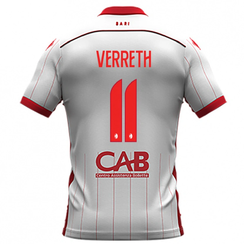 Danxen Homem Camisola Matthias Verreth #11 Branco Vermelho Principal 2025/26 Camisa Brasil