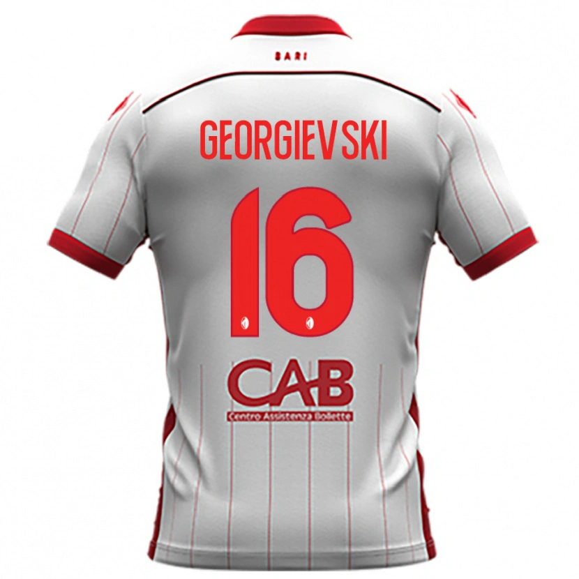 Danxen Homem Camisola Toma Georgievski #16 Branco Vermelho Principal 2025/26 Camisa Brasil