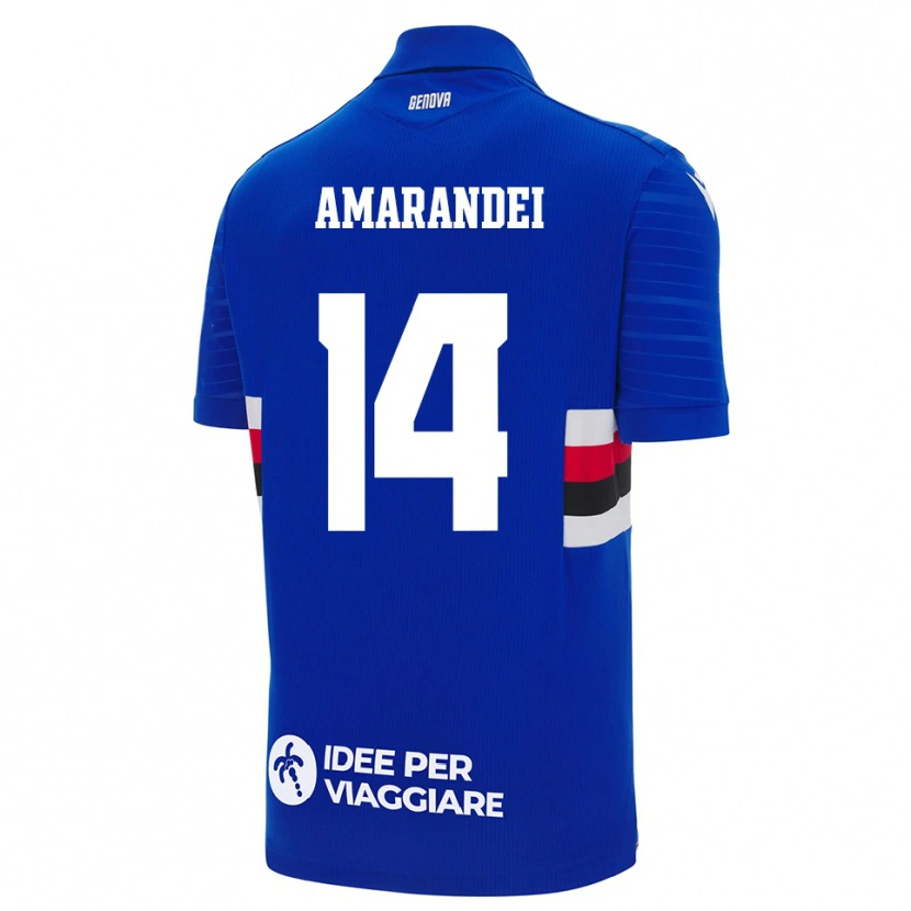 Danxen Homem Camisola Ștefan Amarandei #14 Azul Branco Principal 2025/26 Camisa Brasil