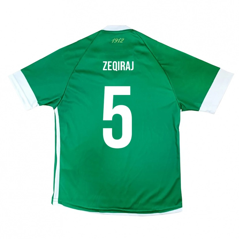 Danxen Homem Camisola Leon Zeqiraj #5 Verde Branco Principal 2025/26 Camisa Brasil