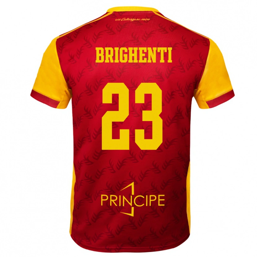Danxen Homem Camisola Nicolò Brighenti #23 Amarelo Vermelho Principal 2025/26 Camisa Brasil