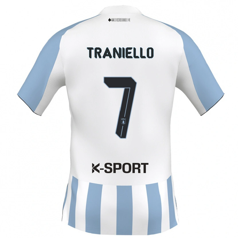 Danxen Homem Camisola Andrea Traniello #7 Branco Azul Celeste Principal 2025/26 Camisa Brasil