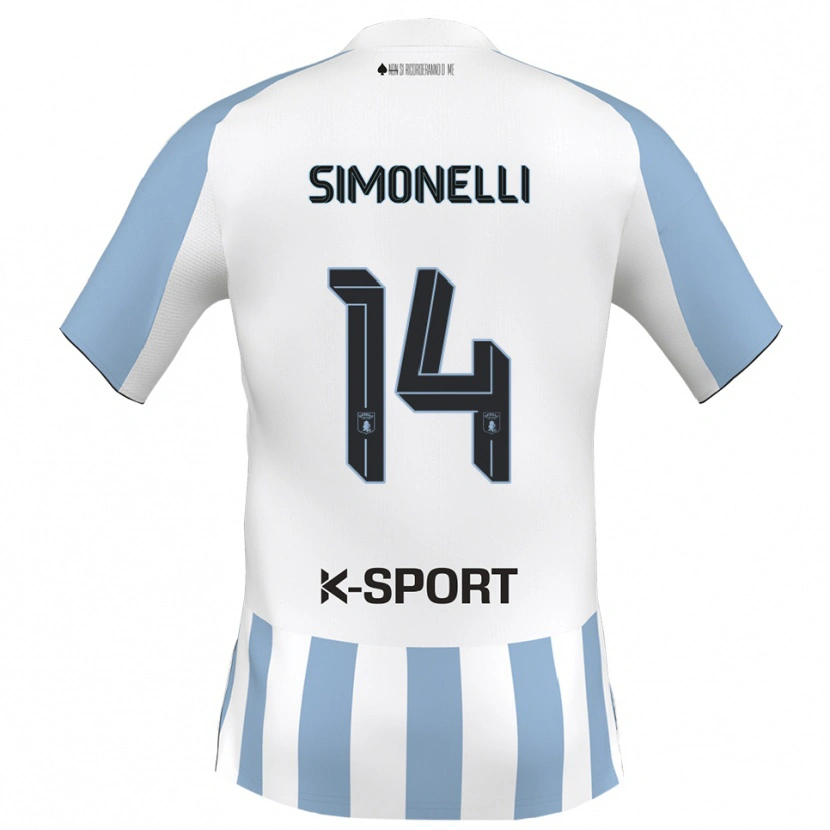 Danxen Homem Camisola Alessandro Simonelli #14 Branco Azul Celeste Principal 2025/26 Camisa Brasil
