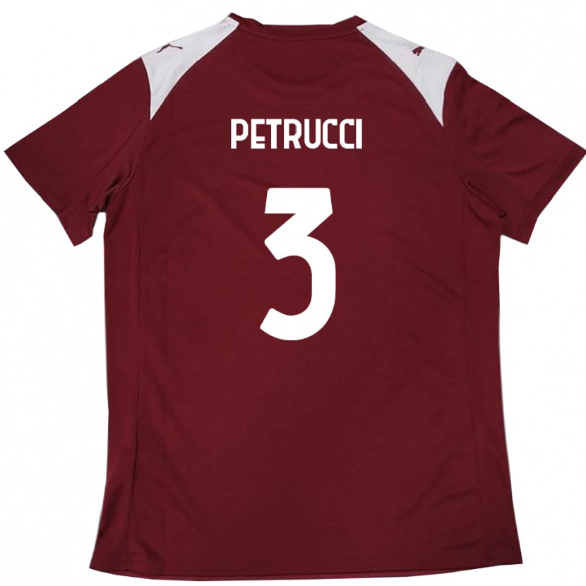Danxen Homem Camisola Francesco Petrucci #3 Borgonha Branco Principal 2025/26 Camisa Brasil