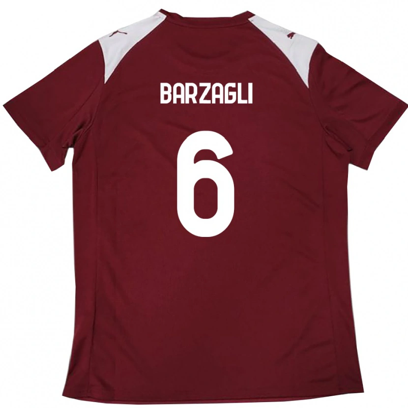 Danxen Homem Camisola Gabriele Barzagli #6 Borgonha Branco Principal 2025/26 Camisa Brasil