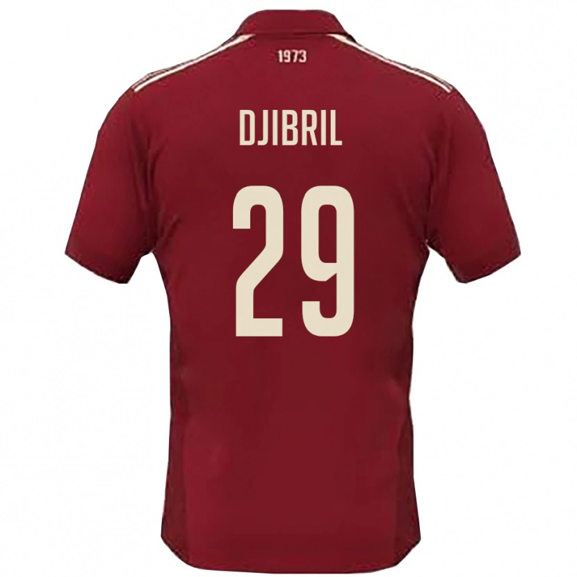 Danxen Homem Camisola Akim Djibril #29 Borgonha Branco Principal 2025/26 Camisa Brasil