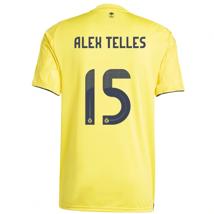 Danxen Homem Camisola Alex Telles #15 Amarelo Preto Principal 2025/26 Camisa Brasil