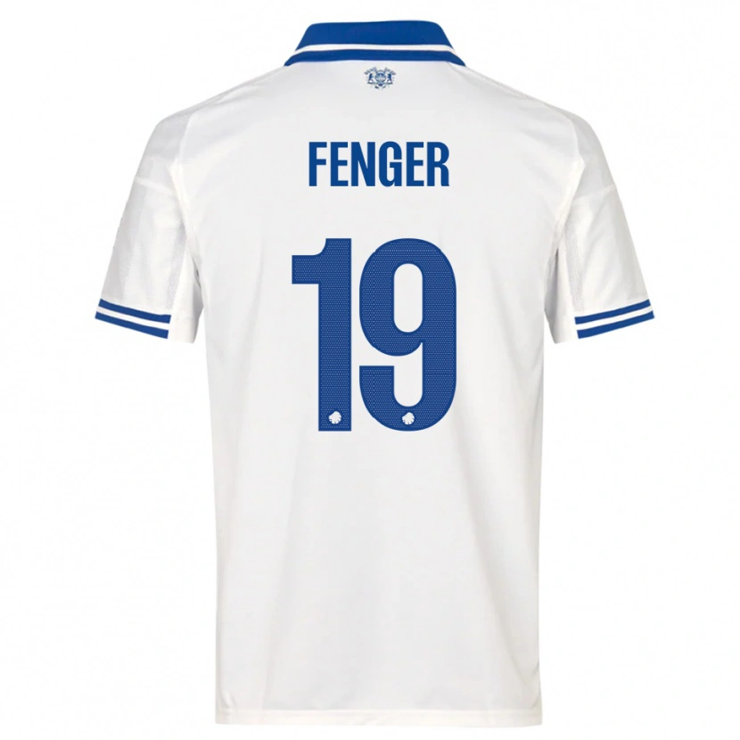 Danxen Homem Camisola Oskar Fenger #19 Branco Azul Principal 2025/26 Camisa Brasil