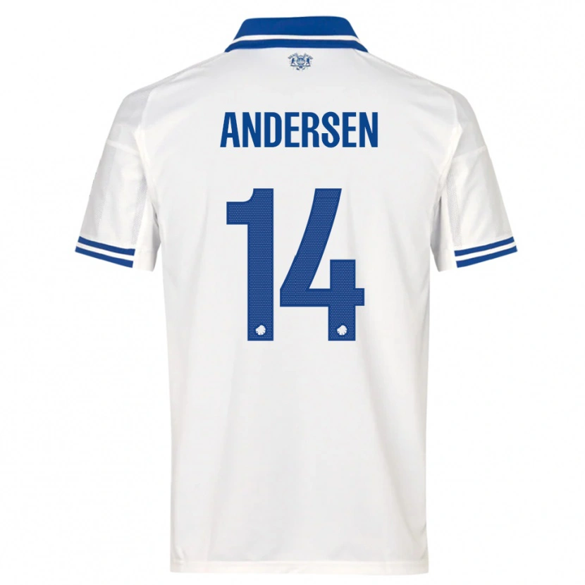 Danxen Homem Camisola Svava Andersen #14 Branco Azul Principal 2025/26 Camisa Brasil