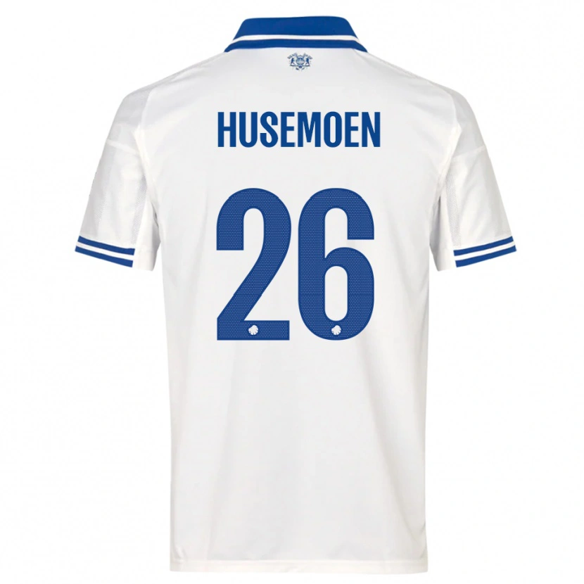 Danxen Homem Camisola Astrid Husemoen #26 Branco Azul Principal 2025/26 Camisa Brasil