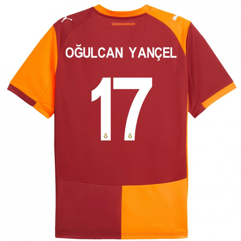 Danxen Homem Camisola Necati Oğulcan Yançel #17 Vermelho Laranja Principal 2025/26 Camisa Brasil