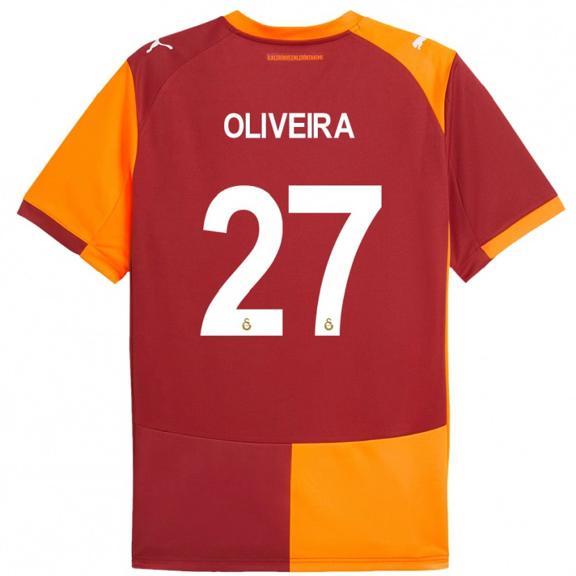 Danxen Homem Camisola Sergio Oliveira #27 Vermelho Laranja Principal 2025/26 Camisa Brasil
