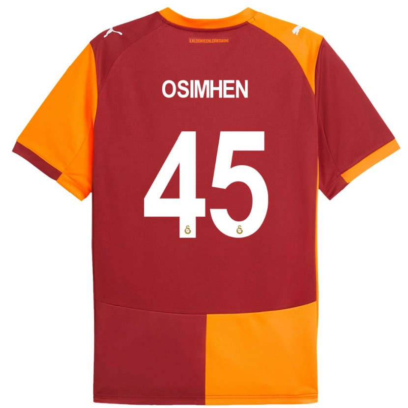 Danxen Homem Camisola Victor Osimhen #45 Vermelho Laranja Principal 2025/26 Camisa Brasil