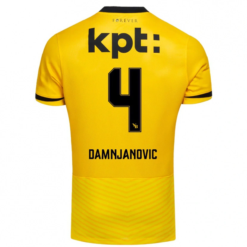 Danxen Homem Camisola Lazar Damnjanovic #4 Amarelo Preto Principal 2025/26 Camisa Brasil